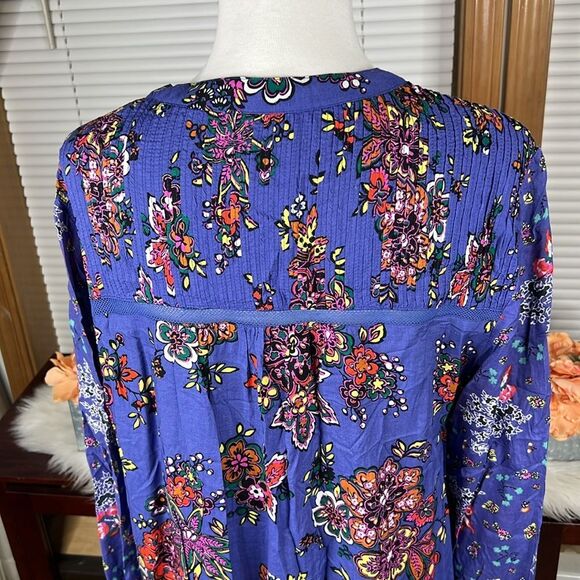 Anthropologie Blue Floral Mini Dress - Picture 8 of 10